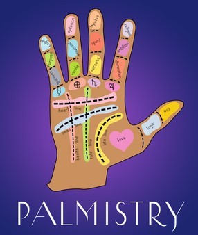 Palmistry study focusing on hand lines and mounts