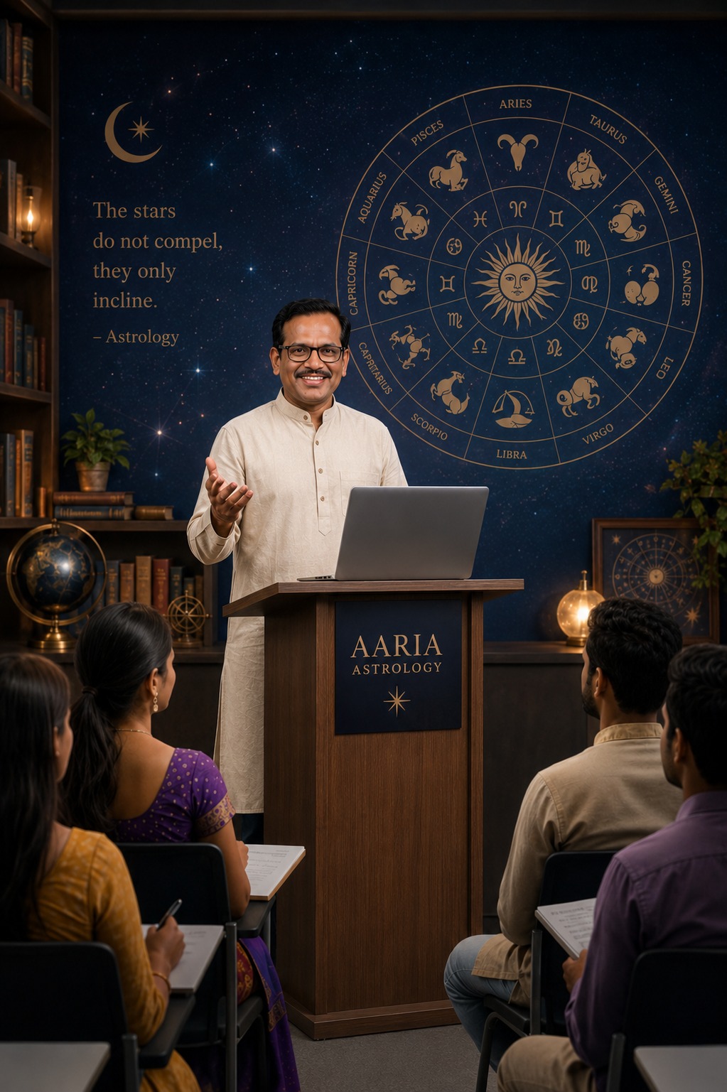 Astrology learning with planetary charts and study materials